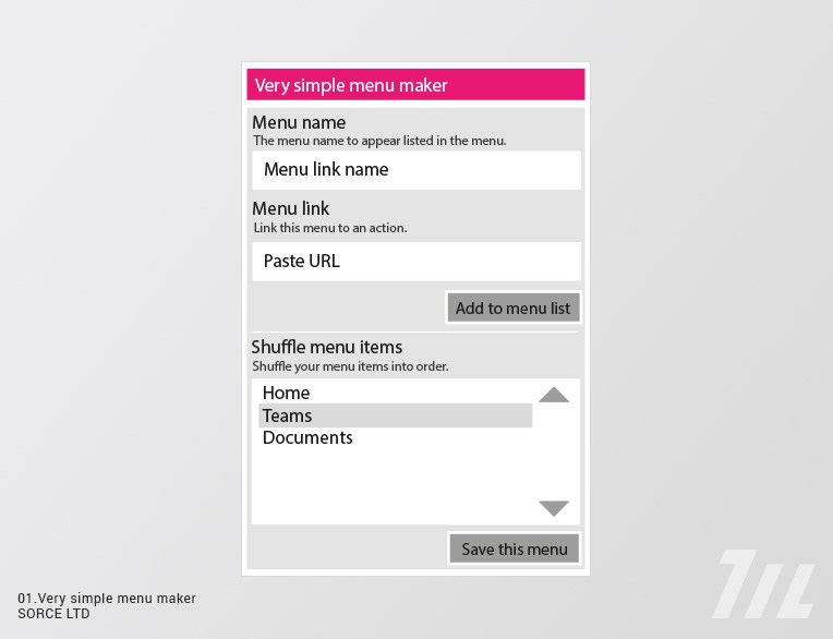 Very simple menu maker